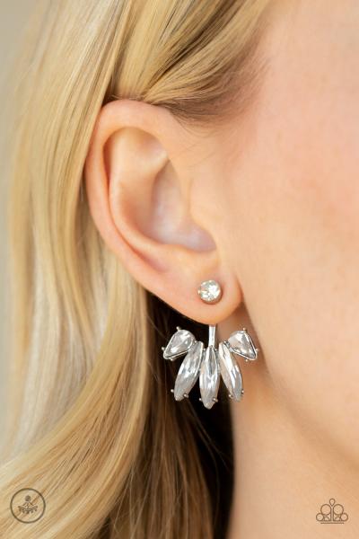 Stunningly Striking - White Jacket Earring