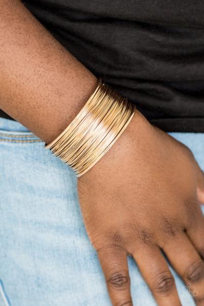 Wire Warrior - Gold Cuff Bracelet 