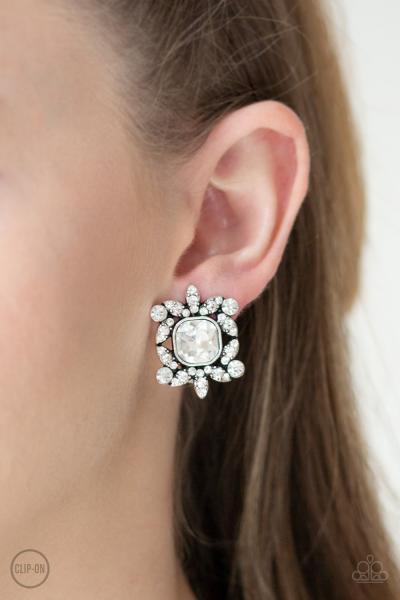 First-Rate Famous - White Clip-On Earring