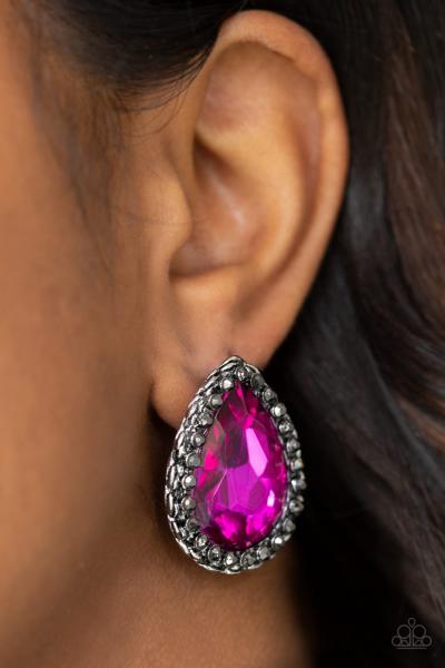 Dare To Shine - Pink Post Earring 