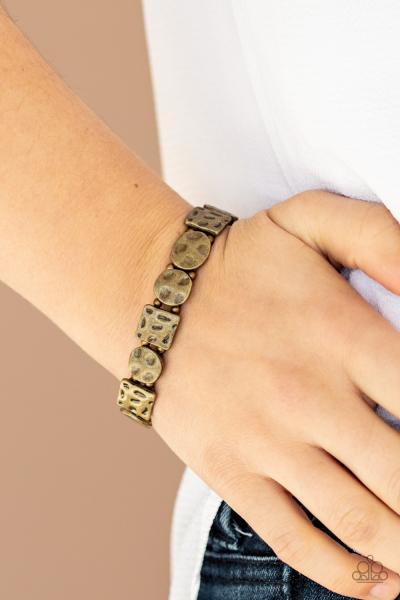 Hammered Harmony - Brass Bracelet 