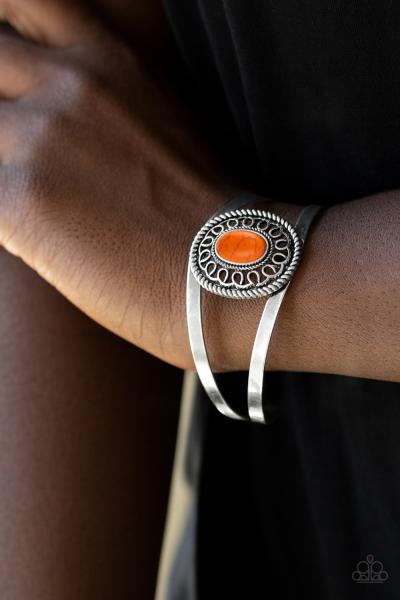 Deep In The TUMBLEWEEDS - Orange Cuff Bracelet