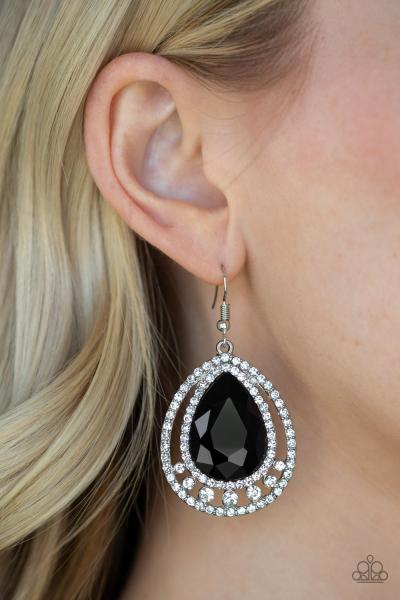 All Rise For Her Majesty - Black Earring