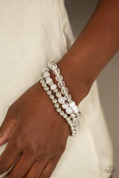 Sugary Shimmer - White Bracelet 