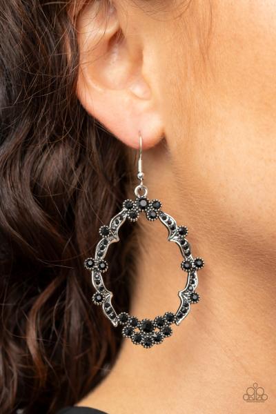 Sparkly Status - Black Earring