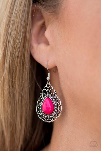 Flirty Finesse - Pink Earring