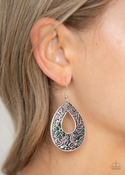 Botanical Butterfly - Green Earring