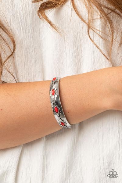 Santa Fe Scene - Red Cuff Bracelet