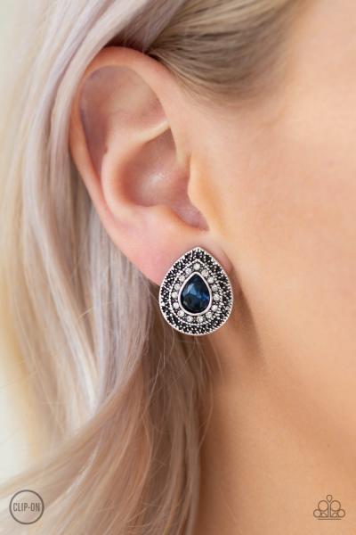 High-Class Celebrity - Blue Clip-On Earring
