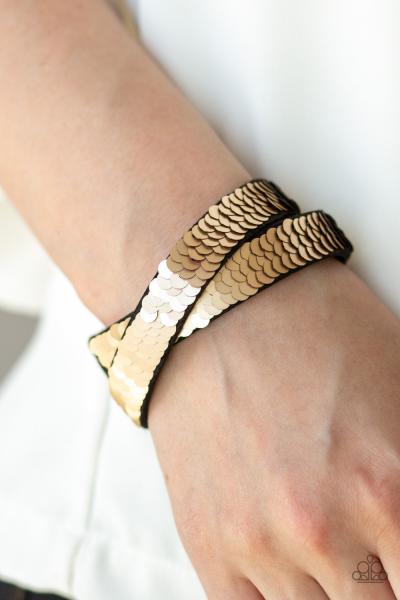 Under The SEQUINS - Brown - Red Urban Bracelet