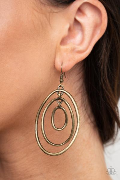 Retro Ruins - Brass Earring