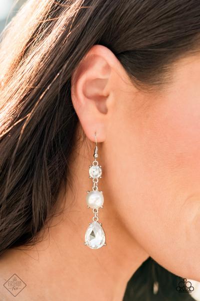 Unpredictable Shimmer - White Earring 