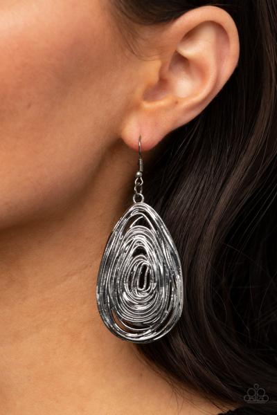Rural Ripples - Black Earring