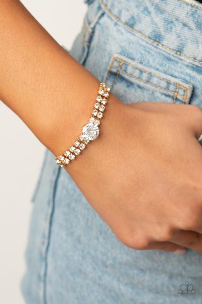 Gorgeously Glitzy - Gold Bracelet 