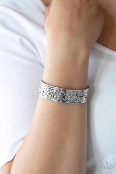 Read The VINE Print - Silver Cuff Bracelet 