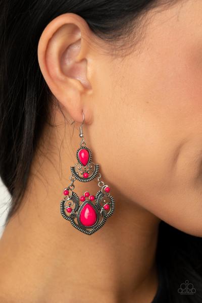 Palm Tree Tiaras - Pink Earring 