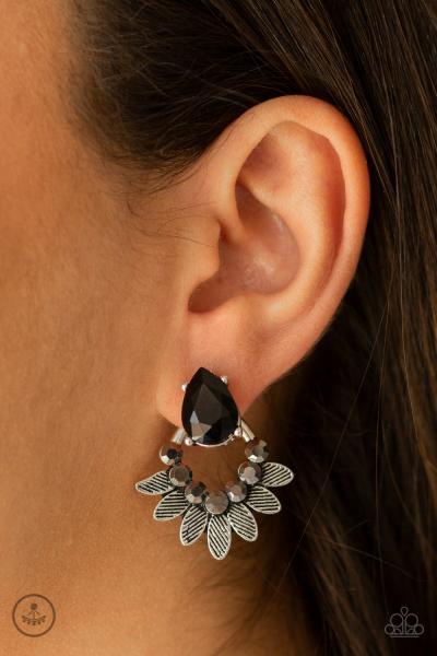 Crystal Canopy - Black Jacket Earring
