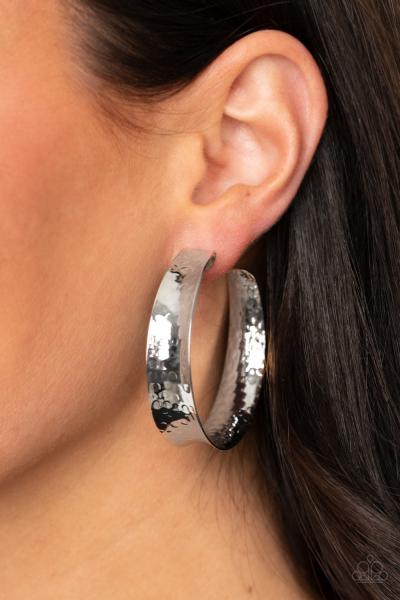 Fearlessly Flared - Silver Hoop Earring