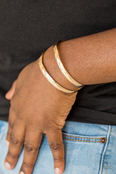 Palm Trees and Pyramids - Gold Cuff Bracelet 