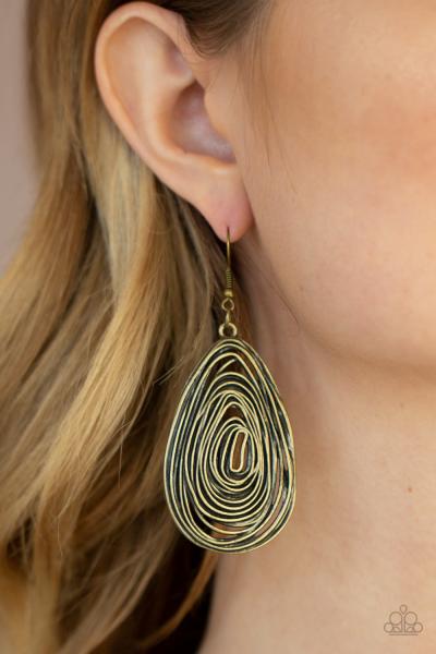 Rural Ripples - Brass Earring 