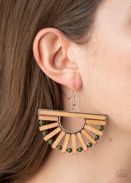 Wooden Wonderland - Green Earring 