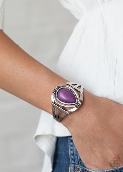 Sage Brush Beauty - Purple Cuff Bracelet 