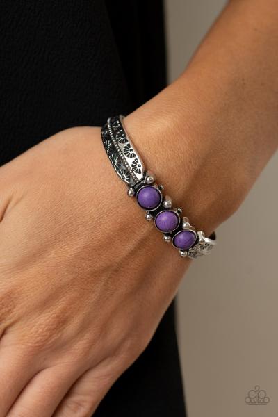 Mojave Glyphs - Purple Cuff Bracelet 