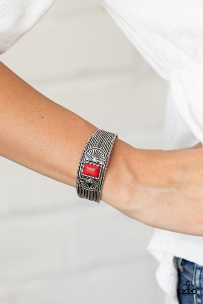 Ocean Mist - Red Cuff Bracelet 