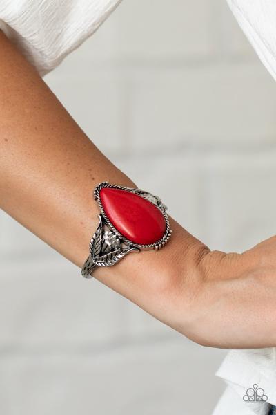 Blooming Oasis - Red Cuff Bracelet 
