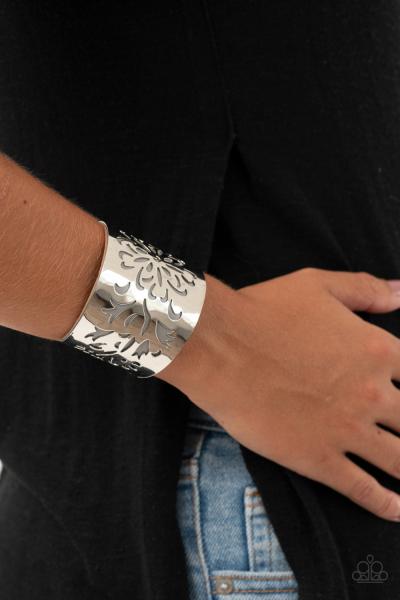 Get Your Bloom On - Silver Cuff Bracelet 