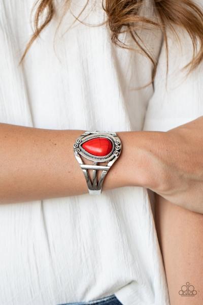 Sage Brush Beauty - Red Cuff Bracelet 
