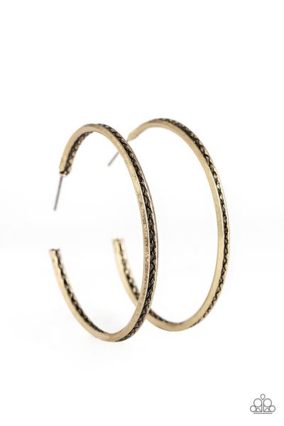 Texture Tempo - Brass Hoop Earring 