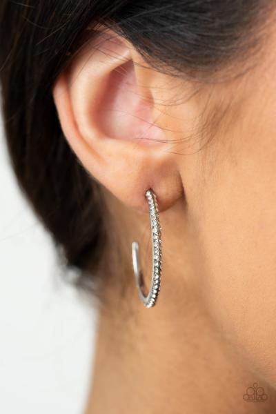 Dont Think Twice - White Hoop Earring 