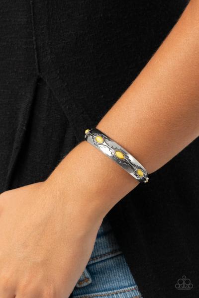 Santa Fe Scene - Yellow Cuff Bracelet 
