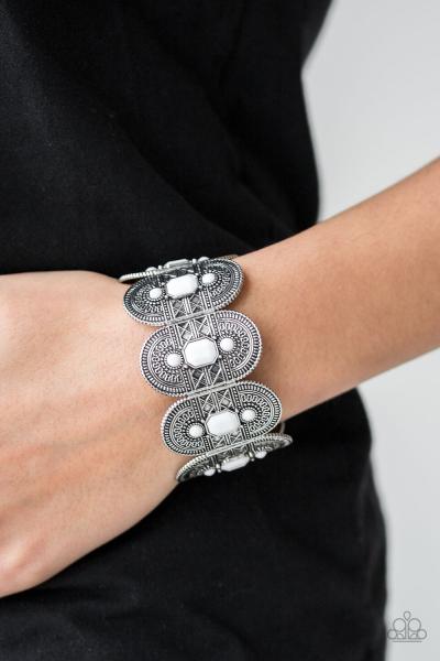 Turn Up The TROPICAL Heat - White Bracelet 