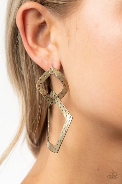 Scrap Yard - Brass Post Earring 