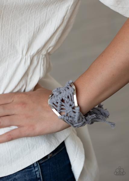 Macrame Mode - Silver Cuff Bracelet 