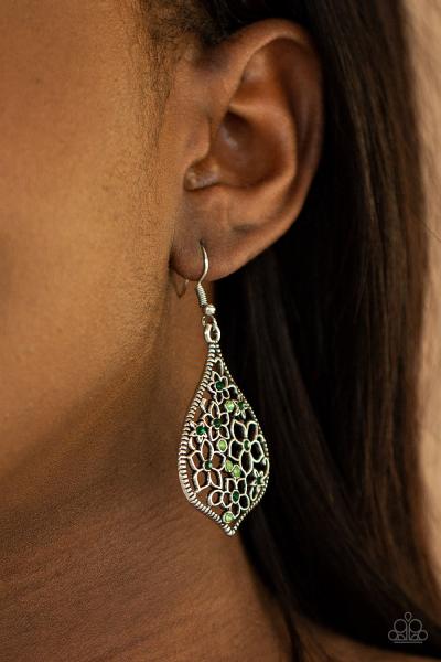Full Out Florals - Green Earring 