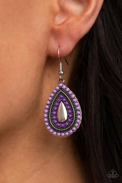 Beaded Bonanza - Purple Earring