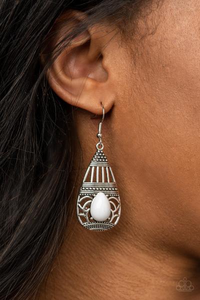 Eastern Essence - White Earring 