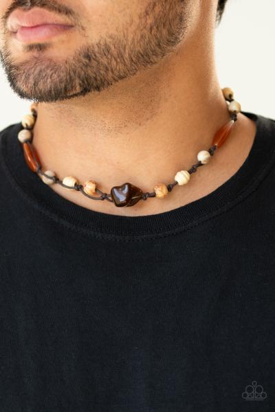 Island Grotto - Brown Urban Necklace 