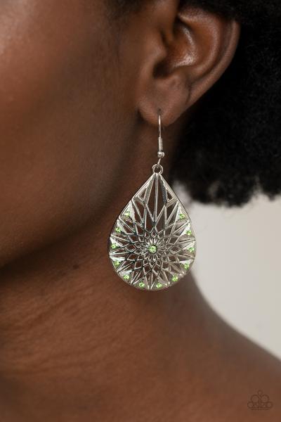 Icy Mosaic - Green Earring 