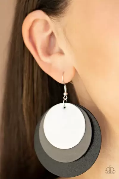 Leather Forecast Black Earring