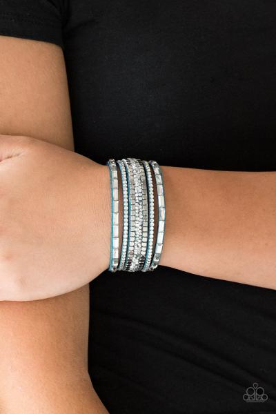 Rebel In Rhinestones - Blue Urban Bracelet 