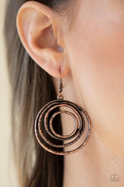 Spiraling Out of Control - Copper Earring 