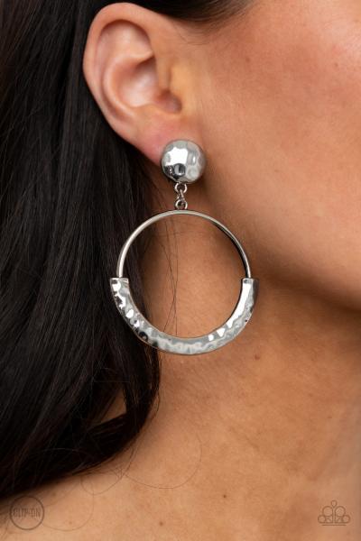 Rustic Horizons - Silver Clip On Earring