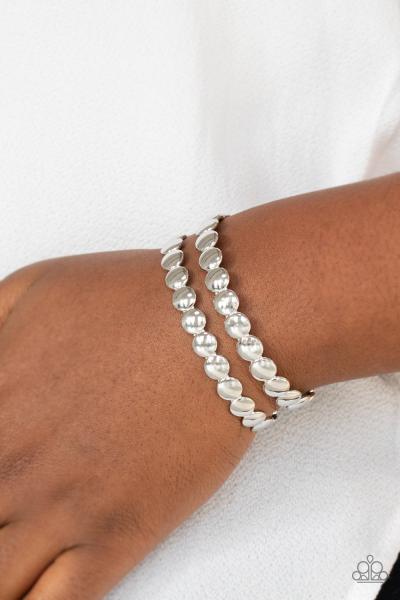 On The Spot Shimmer - Silver Cuff Bracelet 