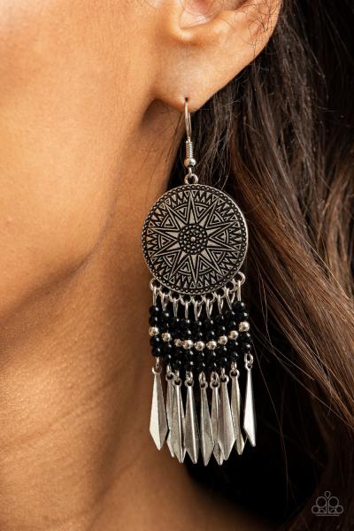 Sun Warrior - Black Earring