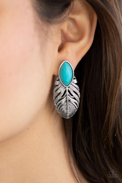 Rural Roadrunner - Blue Post Earring