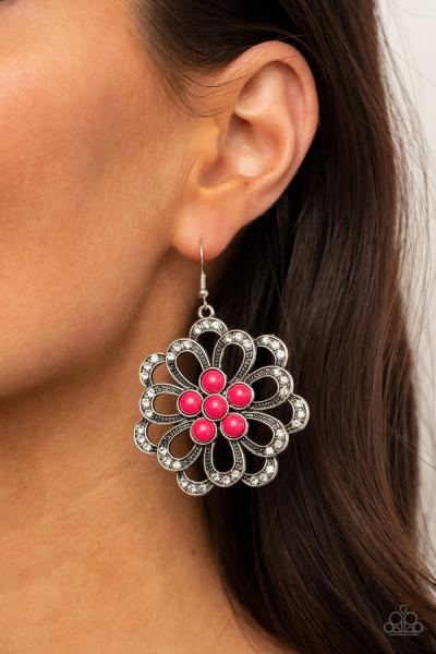 Dazzling Dewdrops - Pink Earring 